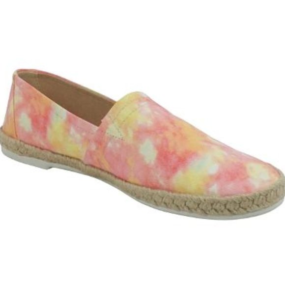 Soda Shoes - Pink and Yellow Tie Dye Espadrille Flat